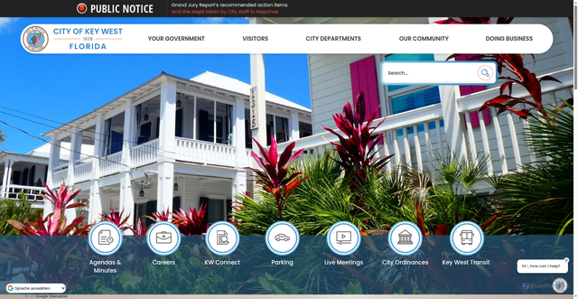 Security scan screenshot of https://cityofkeywest-fl.gov/