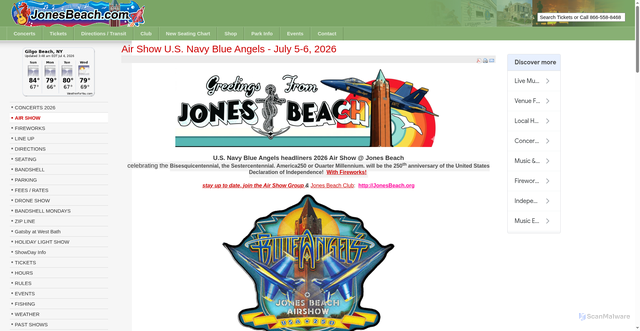 Security scan screenshot of https://airshow.jonesbeach.com/