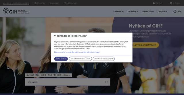 Security scan screenshot of https://www.gih.se/