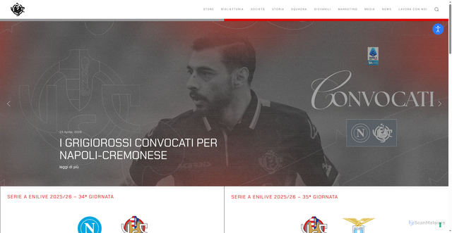 Security scan screenshot of https://uscremonese.it/