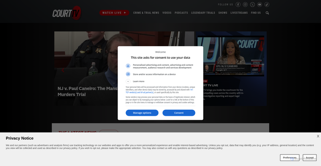 Security scan screenshot of https://courttv.com