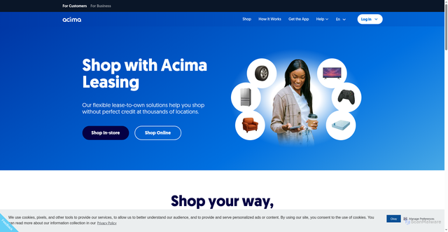 Security scan screenshot of https://www.acima.com