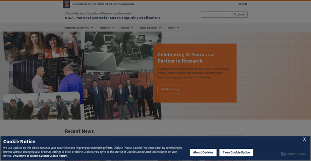 Security scan screenshot of https://ncsa.illinois.edu