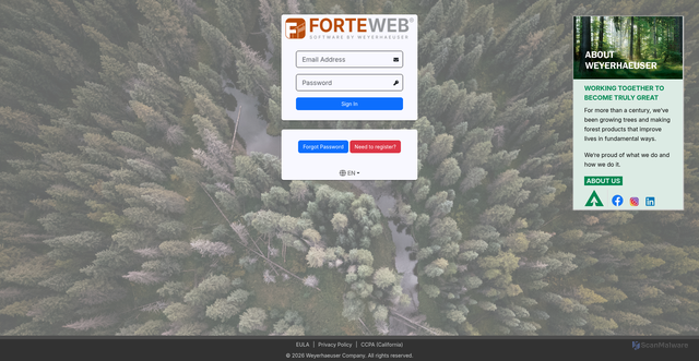 Security scan screenshot of https://forteweb.com