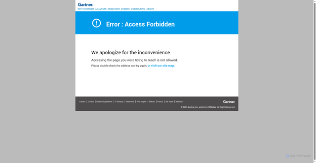 Security scan screenshot of https://searchapi.pdo.aws.gartner.com