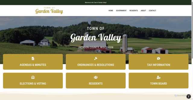 Security scan screenshot of https://www.townofgardenvalleywi.gov/