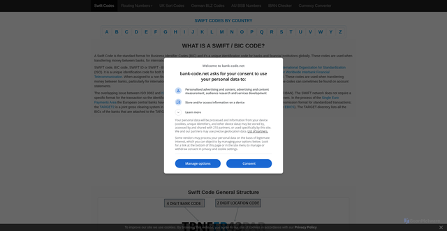 Security scan screenshot of https://bank-code.net