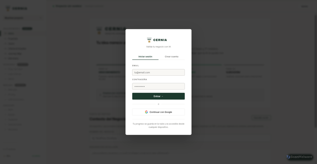 Security scan screenshot of http://cernia-app.pages.dev/