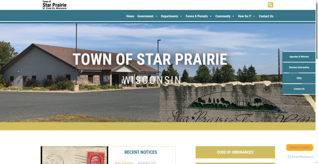 Security scan screenshot of https://townofstarprairiewi.gov/
