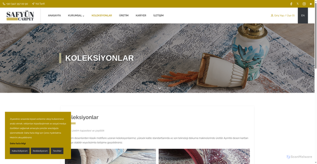 Security scan screenshot of https://safyun-carpet.com/koleksiyonlar