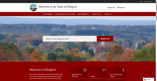 Security scan screenshot of https://www.ellington-ct.gov/
