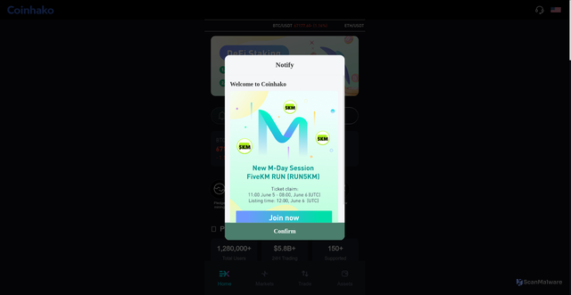 Security scan screenshot of https://coinhakoz.com/