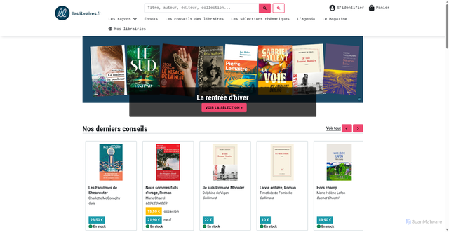 Security scan screenshot of https://leslibraires.fr
