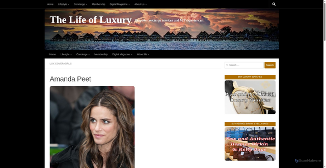 Security scan screenshot of https://www.thelifeofluxury.com/amanda-peet/