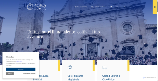 Security scan screenshot of https://www.unitus.it/