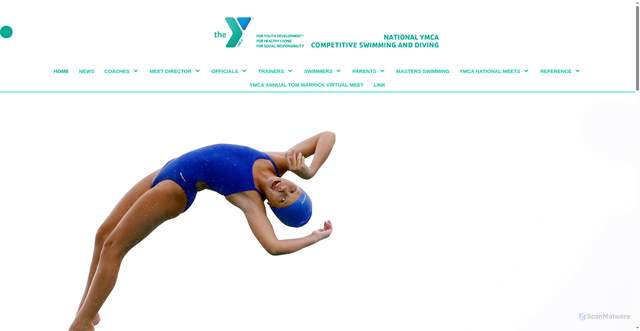 Security scan screenshot of https://www.ymcaswimminganddiving.org/page/home