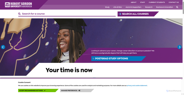 Security scan screenshot of https://www.rgu.ac.uk/