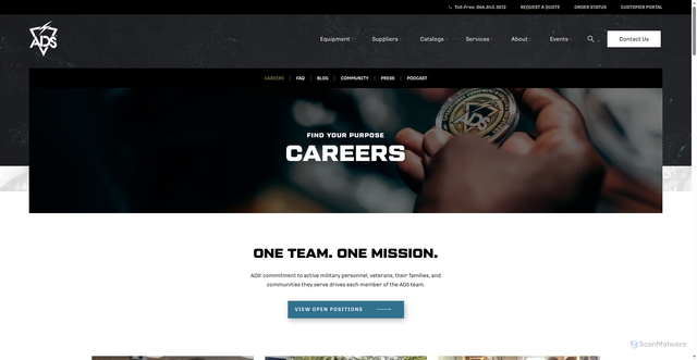 Security scan screenshot of https://www.adsinc.com/careers