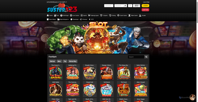 Security scan screenshot of https://apkkerassuster.xyz/desktop/game/slot/fastspin