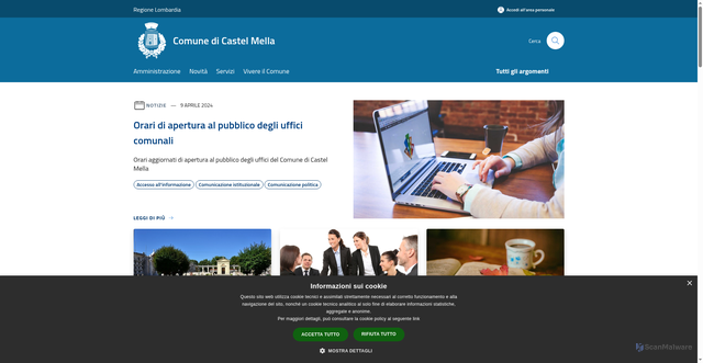 Security scan screenshot of https://www.comune.castelmella.bs.it/it
