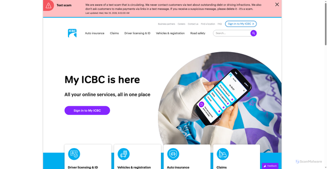 Security scan screenshot of https://icbc.com