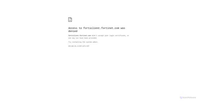 Security scan screenshot of https://forticlient.fortinet.com