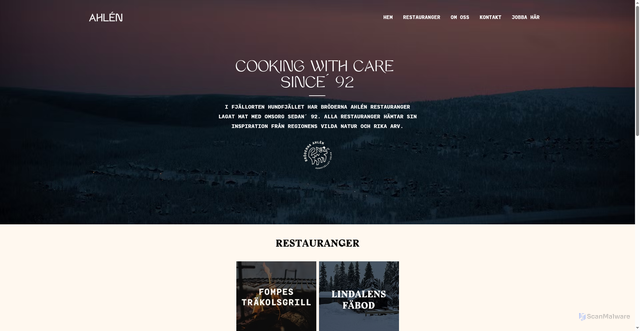 Security scan screenshot of https://hundfjalletsrestauranger.se