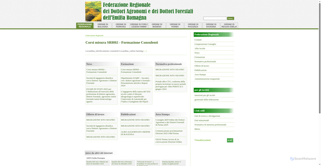 Security scan screenshot of https://www.agronomiforestali-rer.it/