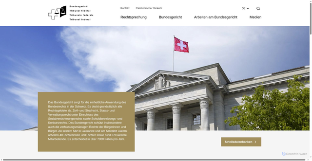 Security scan screenshot of https://www.bger.ch/