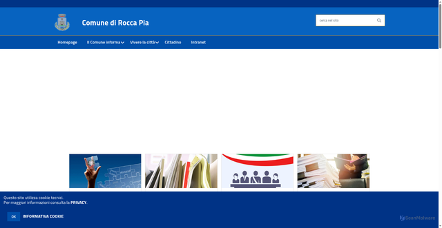 Security scan screenshot of https://www.comune.roccapia.aq.it/hh/index.php