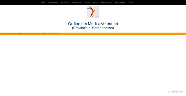 Security scan screenshot of https://www.veterinari.cb.it/