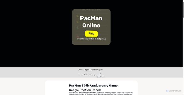 Security scan screenshot of https://pacman-30thanniversary.netlify.app/