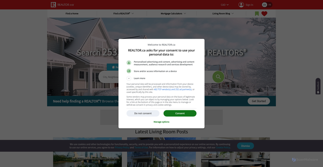 Security scan screenshot of https://static.realtor.ca