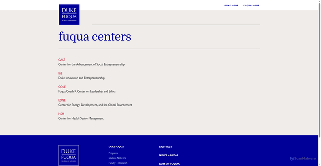 Security scan screenshot of https://centers.fuqua.duke.edu