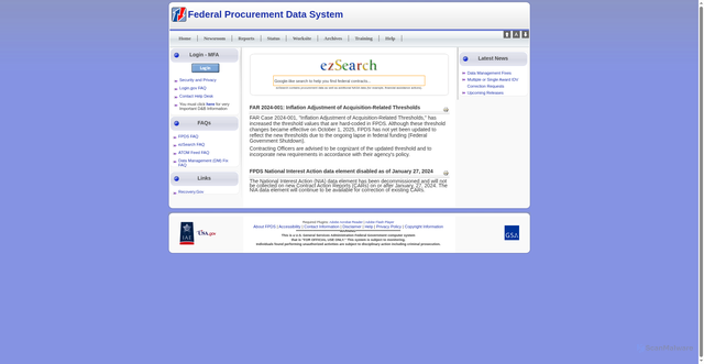 Security scan screenshot of https://fpds.gov/