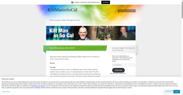 Security scan screenshot of https://kiltmaninsocal.wordpress.com/2025/12/13/fall-reviews-4-2025/