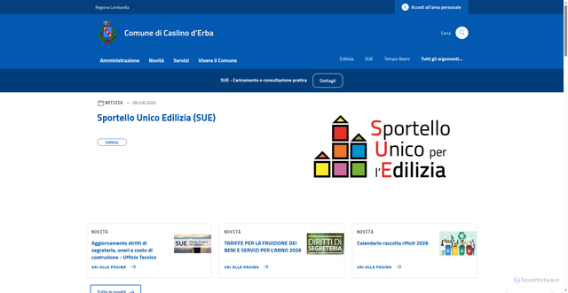 Security scan screenshot of https://comune.caslinoderba.co.it/