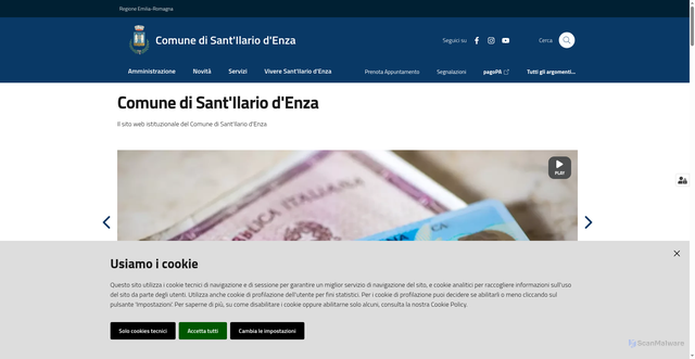 Security scan screenshot of https://www.comune.santilariodenza.re.it