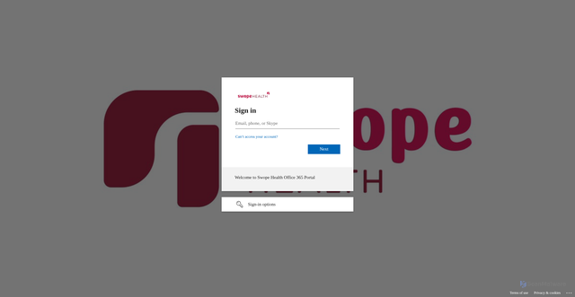Security scan screenshot of https://swopehealthserv-my.sharepoint.com