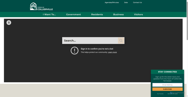 Security scan screenshot of https://www.colliervilletn.gov/