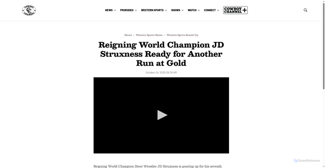 Security scan screenshot of https://www.thecowboychannel.com/reigning-world-champion-jd-struxness-ready-for-another-run-at-gold