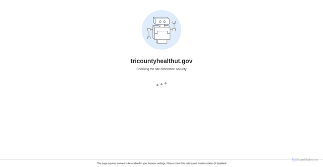 Security scan screenshot of https://tricountyhealthut.gov/