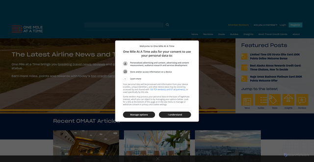 Security scan screenshot of https://onemileatatime.com/