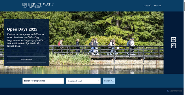 Security scan screenshot of https://www.hw.ac.uk/