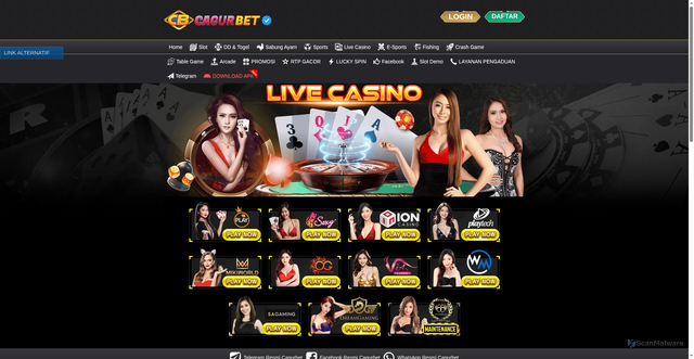 Security scan screenshot of https://cagurbetmoon.top/desktop/game/livecasino/playtech