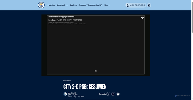 Security scan screenshot of https://es.mancity.com/citytv/mens/city-2-0-psg-semifinal-vuelta-liga-de-campeones-resumen-63755765
