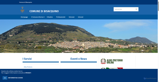 Security scan screenshot of https://www.comune.bisacquino.pa.it/hh/index.php