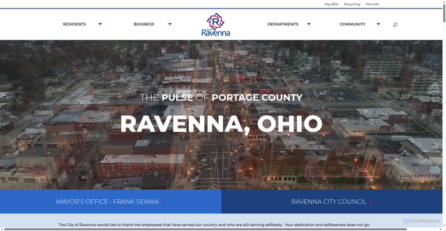 Security scan screenshot of https://www.ravennaoh.gov/