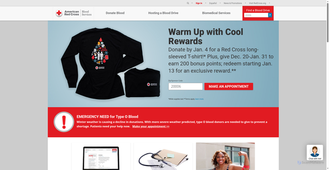 Security scan screenshot of https://www.redcrossblood.org/