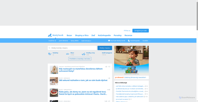 Security scan screenshot of https://modrykonik.cz